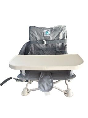 Hiccapop OmniBoost Travel Portable Booster Seat with Tray for Baby in Gray